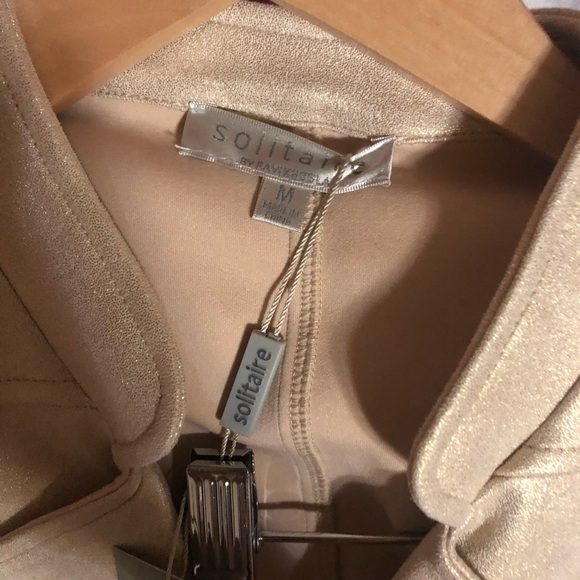 NWT metallic gold moto vest medium - Picture 2 of 5